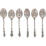 (6) piece set of apostle teaspoons silver.