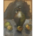 Arnout Colnot (Amsterdam 1887 - 1983 Bergen) - Still life with apples and a jug (recto), cloth (vers