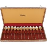 (12) piece set of silver teaspoons.