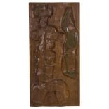 Dutch School, a wooden sculpture with copper, ca. 1970.