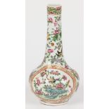 A porcelain pipe vase with Canton decor. China, 19th century.
