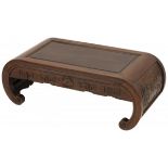 A hardwood scroll music table/ kneeling bench, China, 20th century.
