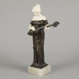 Ferdinand Lugerth (1885 - 1915), a bronze statuette of a guitar playing lady, Austria, ca. 1900.