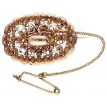 14K. Rose gold antique filigree brooch with Zeeland knots.