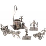 (5) piece lot miniatures silver.