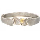 Silver matted design bangle set with approx. 0.05 ct. diamond - 925/1000.