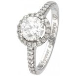 Pt 950 Platinum shoulder engagement ring set with approx. 1.23 ct. diamond.
