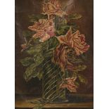 Dutch School, 20th Century. A still life with roses in a vase.
