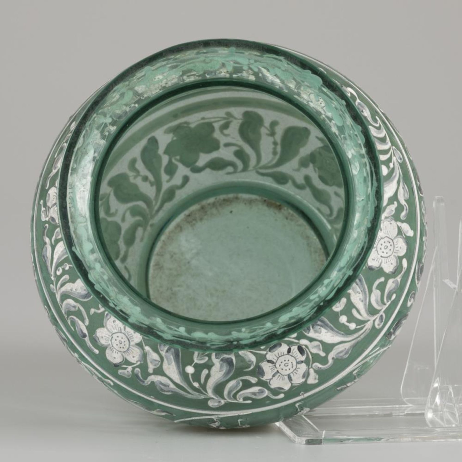 A glass vase with enamelled motif, Italy, 19th century. - Image 6 of 7