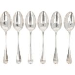 (6) piece set dinner spoons (Arend Hoogland 1733-1784) silver.