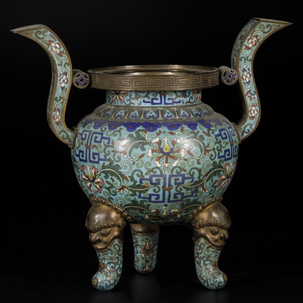A cloisonne incense burner, China, 18/19th century. - Image 6 of 9