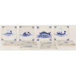 A lot comprised of (10) various blue-and-white Delft tiles, Dutch, 17th century and later.