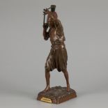 Louis-Auguste Hiolin (1846 - 1910), A bronze sculpure of a water carrier - Aguador, late 19th centur