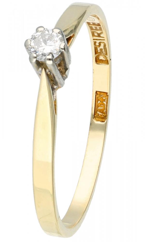 14K. Yellow gold Desiree solitaire ring set with approx. 0.09 ct. diamond.