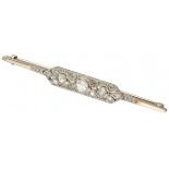 14K. White gold Art Deco brooch set with approx. 0.55 ct. diamond.