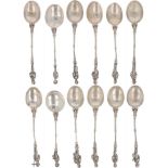 (12) piece set of apostle teaspoons silver.