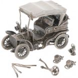 Miniature oldtimer car silver.