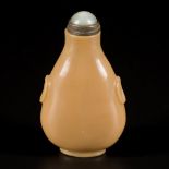 A brown glass snuff bottle, bottle shaped, China, 19th century.