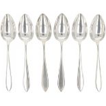 (6) piece set dinner spoons "Dutch Point Fillet" silver.