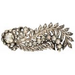 Silver antique Frisian feather brooch set with diamond - 835/1000.