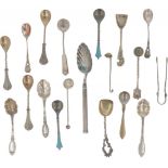 (19) piece lot salt spoons silver.