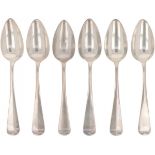 (6) piece set of spoons "Haags Lofje" silver.