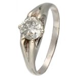 14K. White gold solitaire ring set with approx. 0.93 ct. diamond.