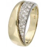 14K. Yellow gold band ring set with approx. 0.31 ct. diamond.