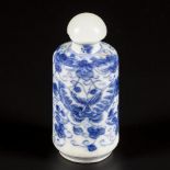 A softpaste snuff bottle decorated with butterflies and flowers, China, 19th century.