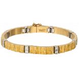 Björn Weckström for Lapponia 18K. yellow gold 'Silvia' bracelet set with approx. 0.48 ct. diamond.