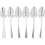 (6) piece set dinner spoons "Haags Lofje" silver.