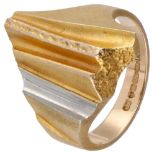 Björn Weckström for Lapponia 14K. yellow gold 'Lines in the Water' ring combined with platinum.