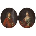 Follower of Aert Schouman (Dordrecht 1710 - 1792 Den Haag), Portait of a lady and portait of a gentl