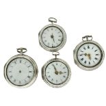 Lot silver men's pocket watches approx. 1850