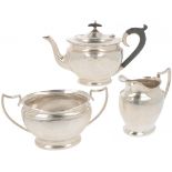 (3) Piece tea service silver.