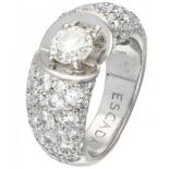 18K. White gold Escada 'Diamond Heart' ring set with approx. 3.31 ct. diamond.