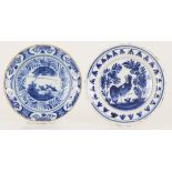 A set of (2) small Delft plates, Dutch, 18th century.