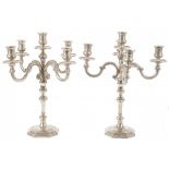 (2) piece set of table candlesticks silver.