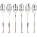 (6) piece set of silver coffee spoons.