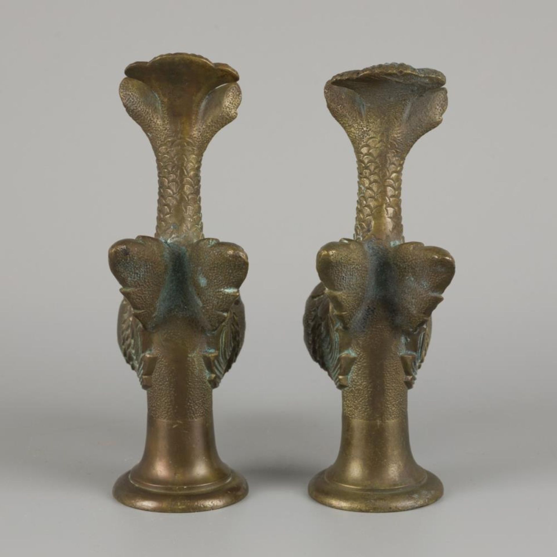 A set of (2) bronze water faucets in the shape of fish, France, ca. 1900. - Image 3 of 3
