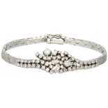 Classic 14K. white gold entourage bracelet set with approx. 2.20 ct. diamond.