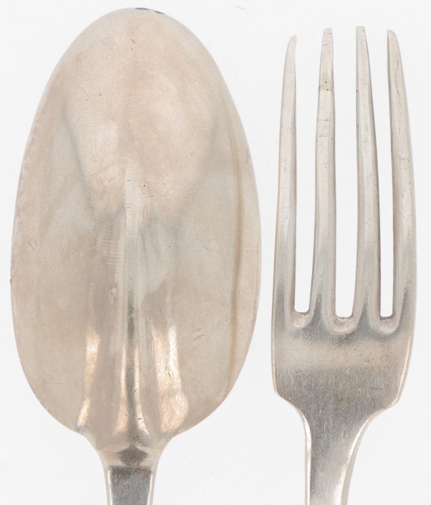 Spoon & fork (Brussels Theodorus Smeesters 1785) silver. - Image 3 of 4
