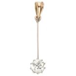BLA 10K. Yellow gold antique solitaire pendant set with approx. 0.70 ct. diamond.