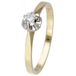 14K. Yellow gold Diamonde solitaire ring set with approx. 0.07 ct. diamond.