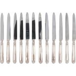(12) piece set of knives silver.