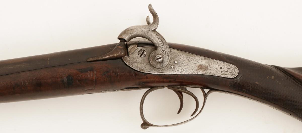 A double barrel percussion hunting rifle, Belgium, late 19th century. - Image 2 of 2