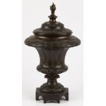 A bronze decorative vase with lid, France, late 19th century.