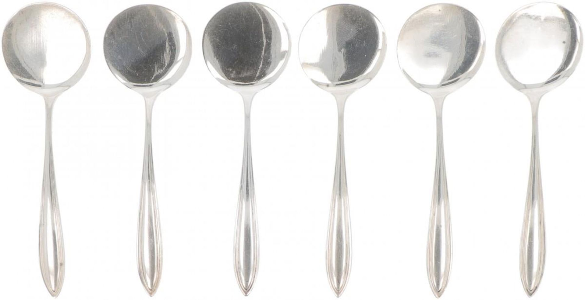 (6) piece set of ice cream spoons silver.