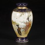 A vase in Satsuma earthenware decorated with Japanese figures, Japan, late Meji period.