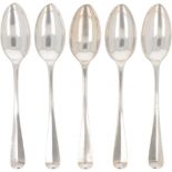 (5) piece set dinner spoons (Zwolle Klaas Wijns 1785-1811) silver.